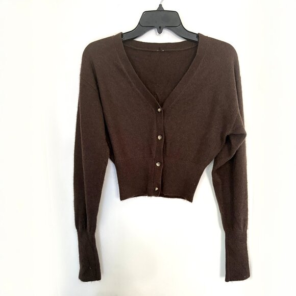 ALO Yoga Sweaters - ALO YOGA Cashmere Cardigan Sweatshirt - Espresso_S